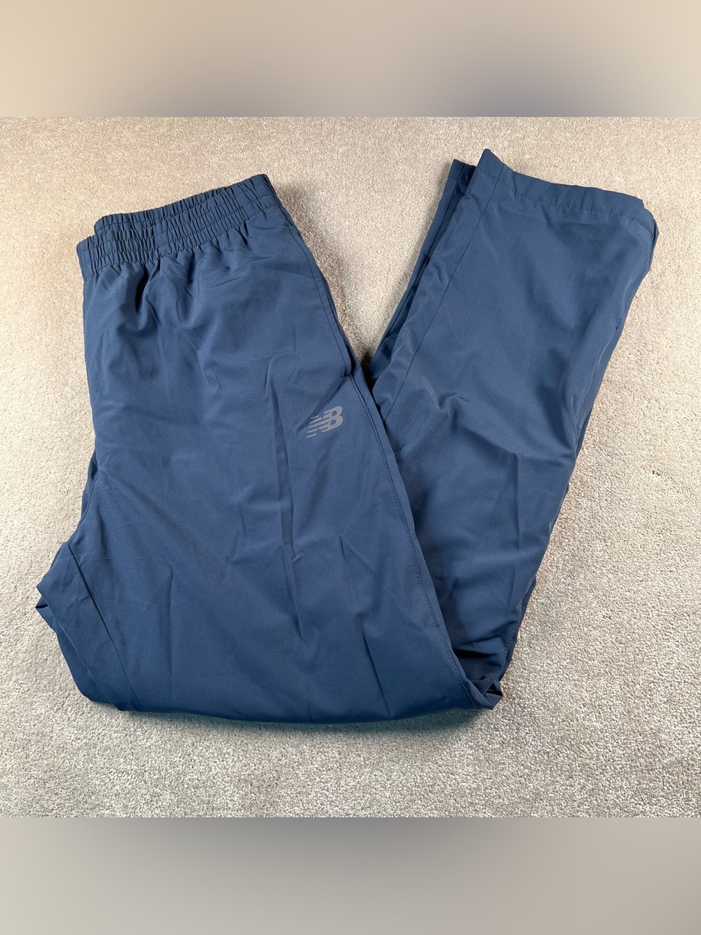 New Balance Track Pants Athletic Straight Leg Zip Bottom Blue Athleisure Men's L